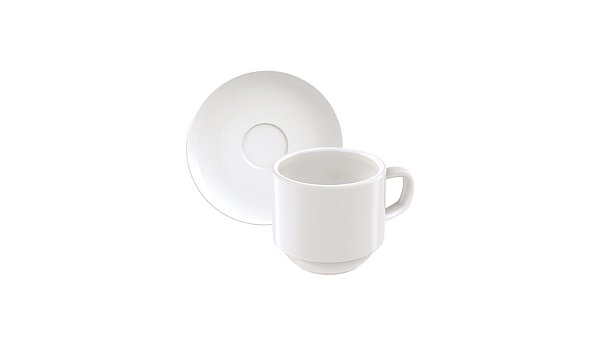 Conj Xicara E Pires Cafe 100Ml Porcelana Tramontina 96900079