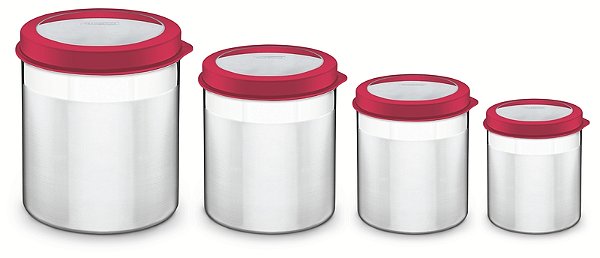 Jg Potes Inox 4Pc Cucina Vermelho Tusa Tramontina 64220636