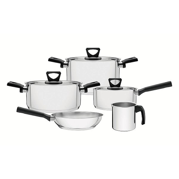 Jg Panelas Aco Inox 5Pc Brav Baq Pt Tramontina 65180514