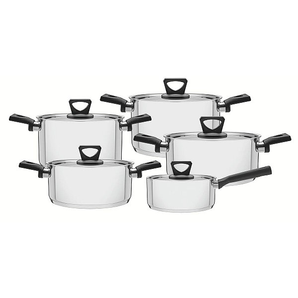 Jg Panela Aco Inox 5Pc Brava Bq Pt  Tramontina 65180516