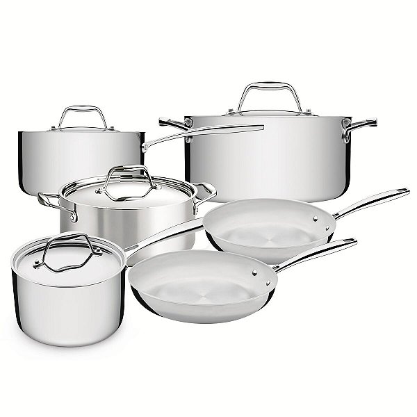 Jg Panelas Aco Inox 10Pcs Seattle Tramontina 65240128