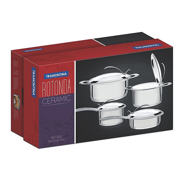 Jg Panelas Aco Inox 4Pc Rot Ceramic Tramontina 65460020