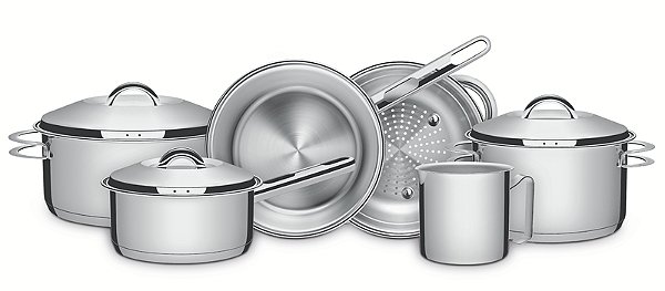 Jg Panelas Aco Inox 6Pcs Solar Tramontina 65510201