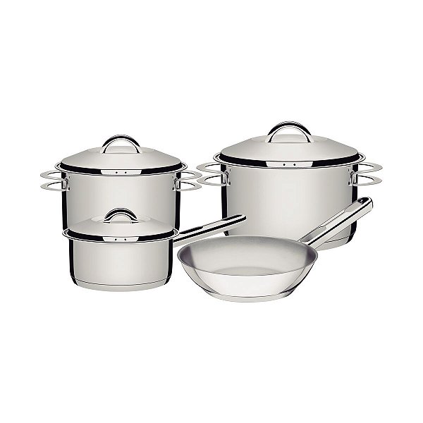 Jg Panelas Aco Inox 4 Pcs Solar Tramontina 65510764