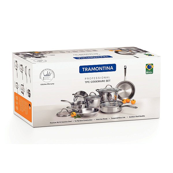 Jg Panelas Aco Inox 11Pcs Allegra Tramontina 65650136