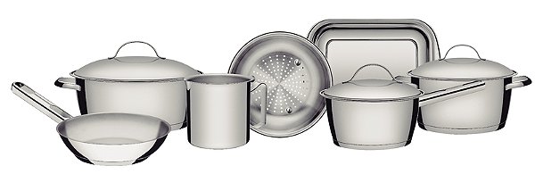 Jg Panelas Aco Inox 7Pcs Allegra Tramontina 65650171