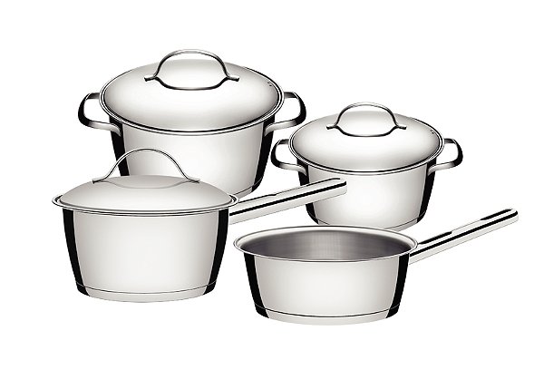 Jg Panelas Aco Inox 4Pcs Allegra Tramontina 65650203