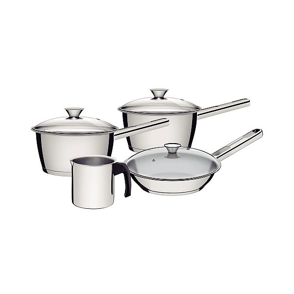 Jg Panelas Aco Inox 4 Pcs Allegra Tramontina 65650264