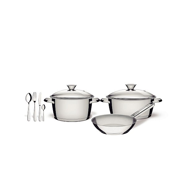 Jg Panelas Aco Inox 3Pcs 16 Talher  Tramontina 65650344