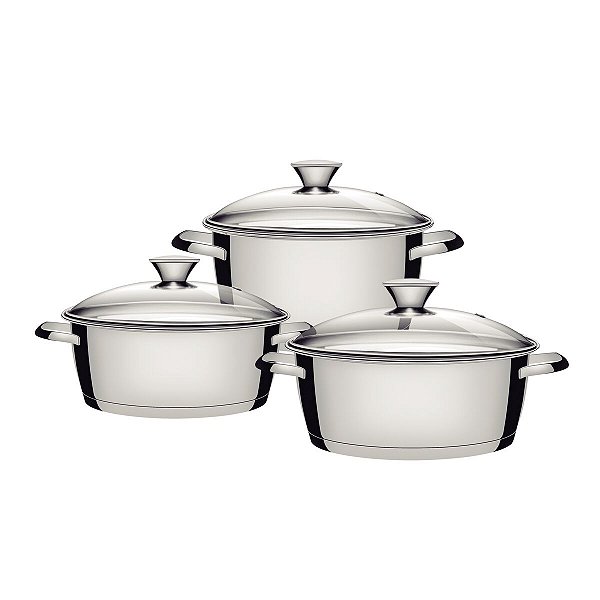 Panela Aco Inox Allegra Tampa Vidro Tramontina 65660166