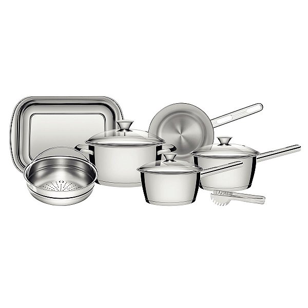 Jg Panelas Aco Inox 7Pcs Allegra Tramontina 65660174