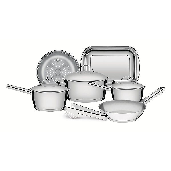 Jg Panelas Aco Inox 7Pcs Allegra Tramontina 65660194