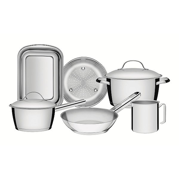 Jg Panelas Aco Inox 6Pcs Allegra Tramontina 65660283