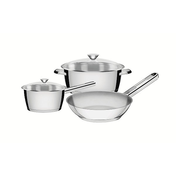 Jg Panelas Aco Inox 3Pcs Allegra Tramontina 65660294