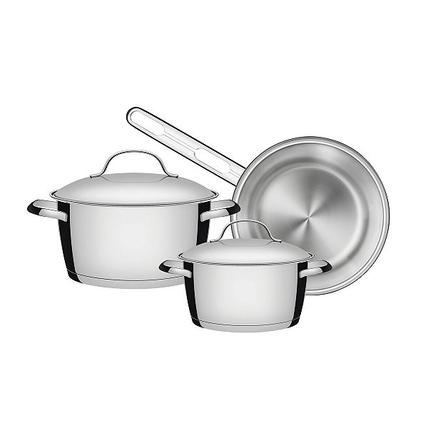 Jg Panelas Aco Inox 3Pcs  Allegra Tramontina 65660933