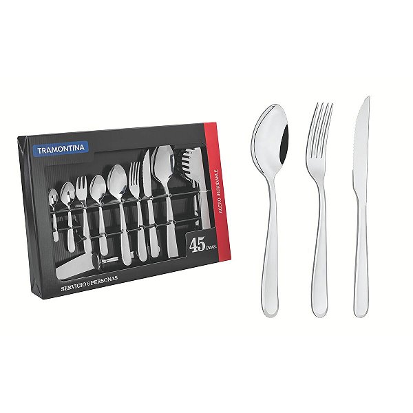Faqueiro Aco Inox 45Pcs Angra Tramontina 66903197