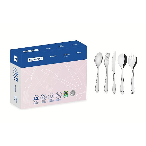 Faqueiro Aco Inox 74Pcs Laguna Tramontina 66906824