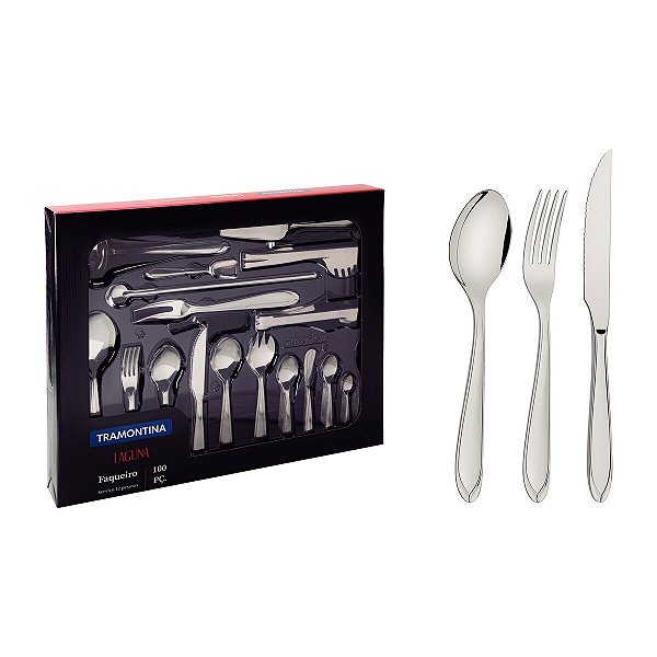 Faqueiro Aco Inox 100 Pcs Laguna Tramontina 66906854