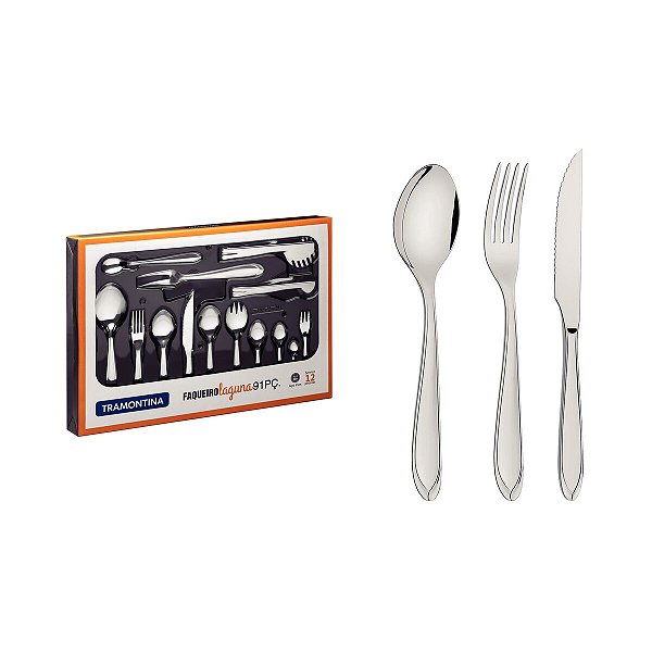 Faqueiro Aco Inox 91Pcs Laguna Tramontina 66906882