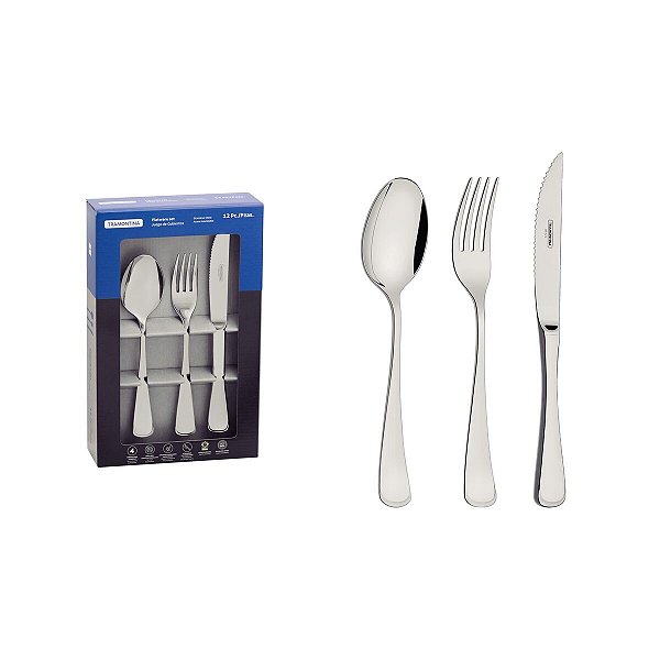 Faqueiro Aco Inox 12Pcs Monaco Tramontina 66917624