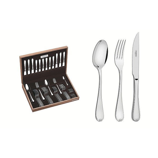 Faqueiro Aco Inox 42Pcs C/Estojo Tramontina 66924204
