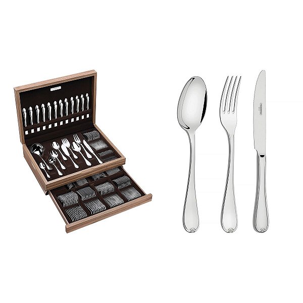 Faqueiro Aco Inox 130Pcs C/Estojo Tramontina 66924223
