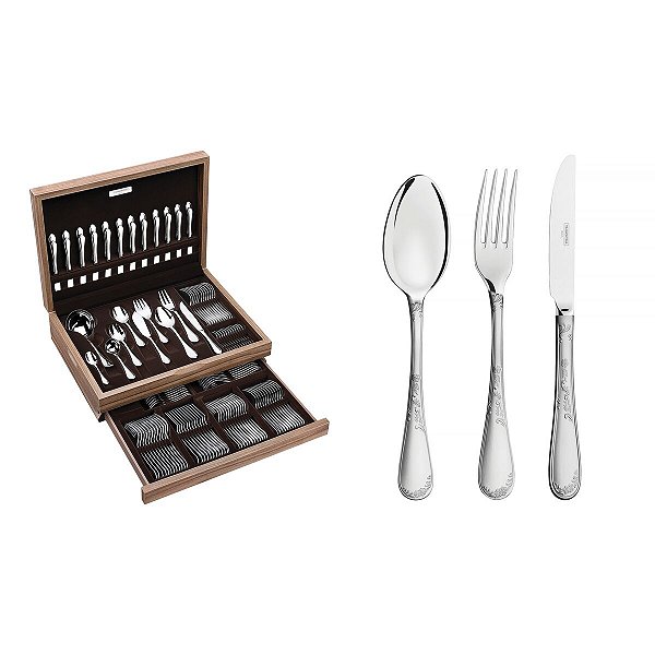 Faqueiro Aco Inox 113Pcs C/Estojo Tramontina 66929216