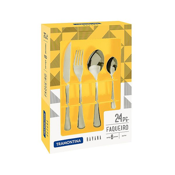 Faqueiro Aco Inox 24Pcs Havana Tramontina 66945017