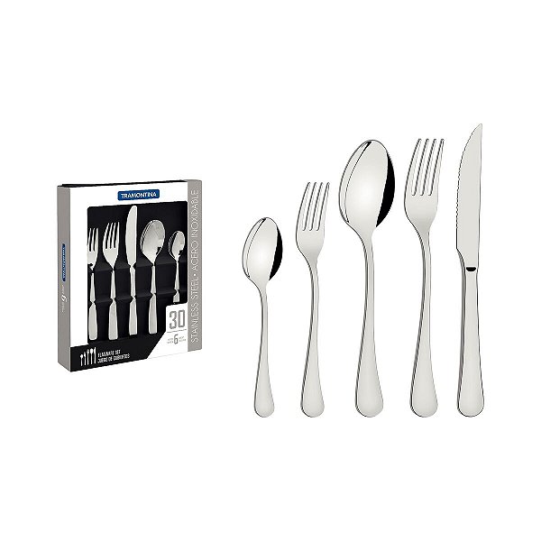 Faqueiro Aco Inox 30 Pcs Zurique Tramontina 66986584