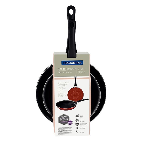 Jogo Frigideira 2Pc Esmaltadas Preto Tramontina 27899202