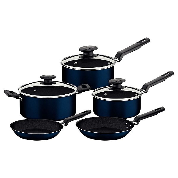 Jogo Panelas Alum 5Pc Ravena Azul Tramontina 27899286