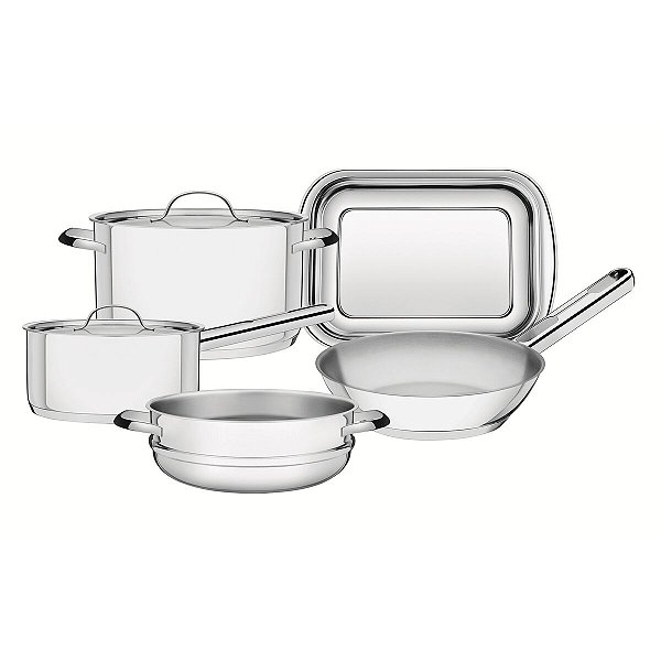 Jg Panelas Aco Inox 5 Pcs Isis Tramontina 65420003