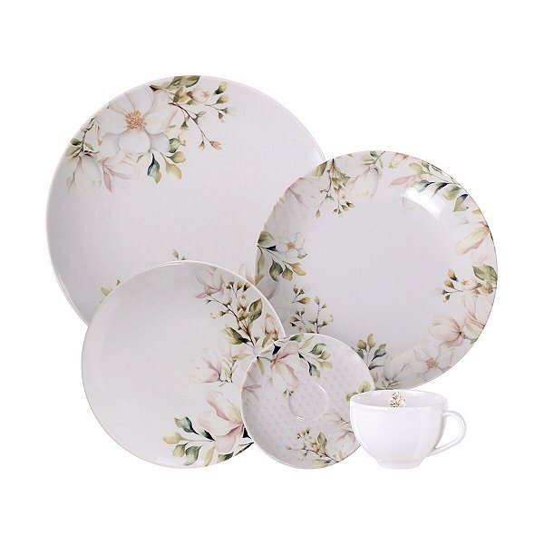Aparelho Jantar Cha 20Pc Magnolia Porcelana Tramont 96589034
