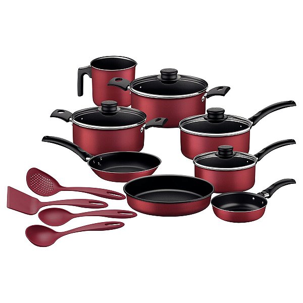 Kit Cozinha Alum 12Pc Turim Vermelho Tramontina 20297763