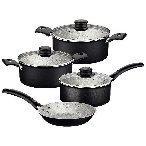 Jogo Panelas Alum 7Pc Turim Preto Tramontina 20298076