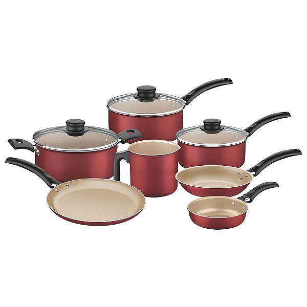 Jogo Panelas Alum 7Pc Turim Vermelho Tramontina 20298711