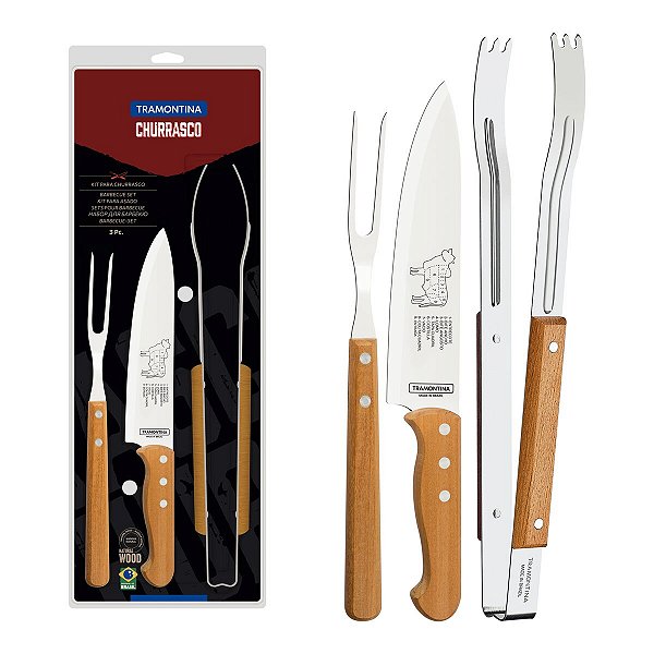 Jogo Churrasco Inox 3Pc Dynamic Tramontina 22399097