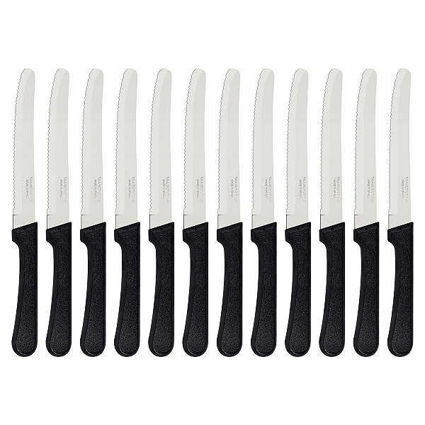 Conj Facas Inox 12Pc Preto Tramontina 22999010