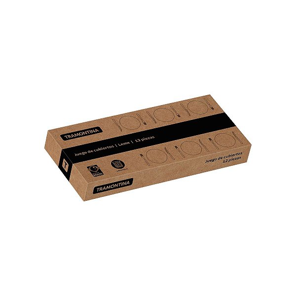 Jogo Talheres Inox 12Pc Leme Preto Tramontina 23198016