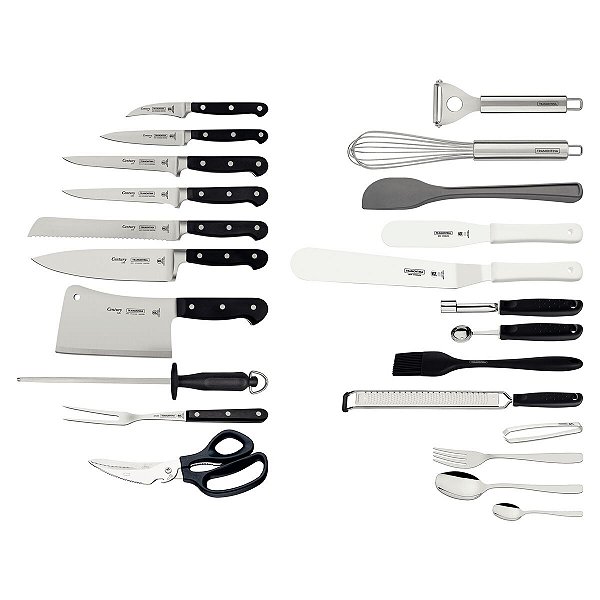 Kit Facas Chef 24Pc Century c/ Maleta Tramontina 24099039