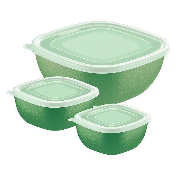 Jogo Potes 3Pc Mix Color Verde Sa Tramontina 25099292