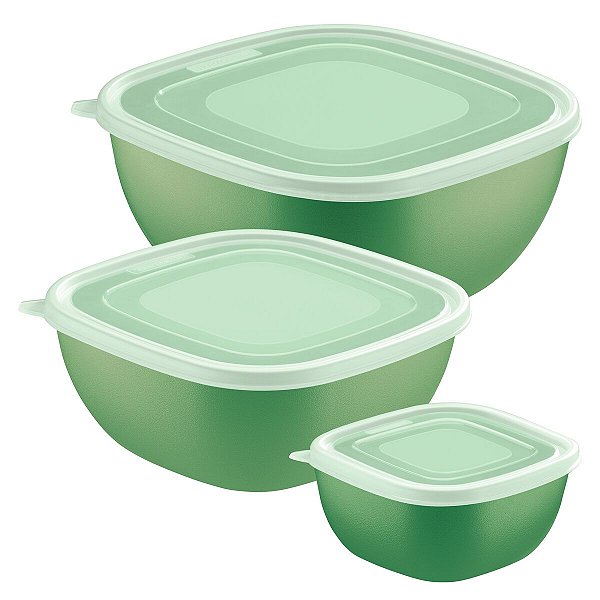 Jogo Potes 3Pc Mix Color Verde Sa Tramontina 25099293