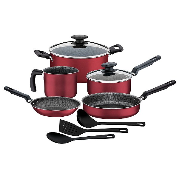 Jogo Panelas Alum 8Pc Loreto Vermelho Tramontina 27899098