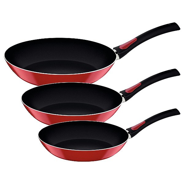 Jogo Frigideira 3Pc Everyday Vermelho Tramontina 27899182