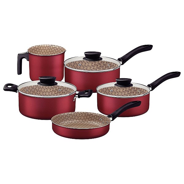 Jogo Panela Alum 5Pc California Vermelho Tramontina 27899220