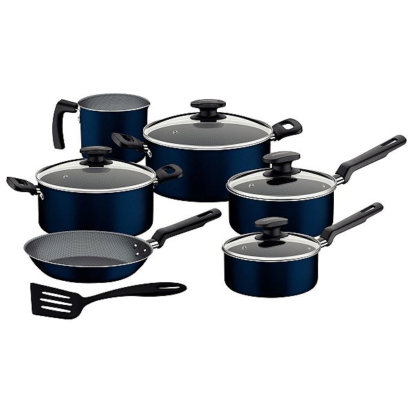 Jogo Panelas Alum 7Pc Ravena Azul Tramontina 27899353