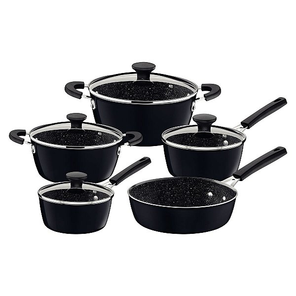 Jogo Panelas Alum 5Pc Glenz Cinza Tramontina 27899354