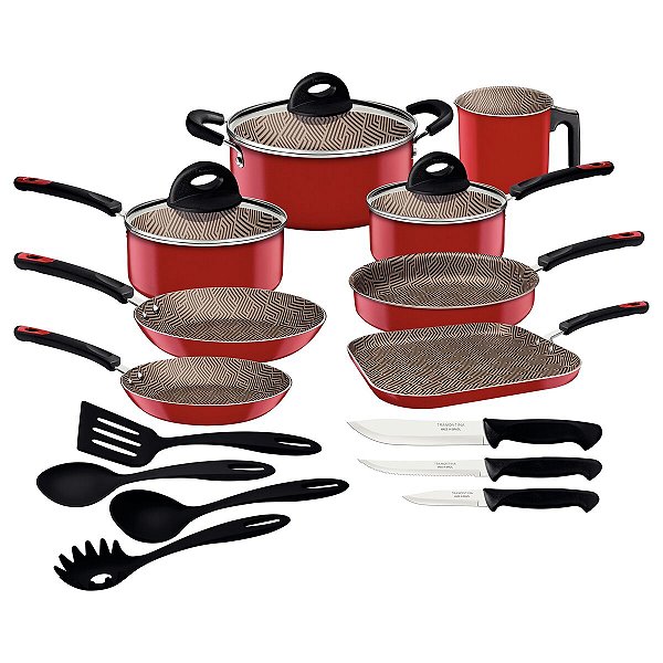 Kit Cozinha Alum 18Pc Vermelho Tramontina 27899356