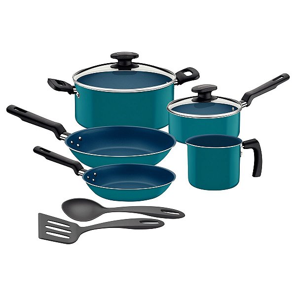 Jogo Panelas Alum 9Pc Azul Tramontina 27899364