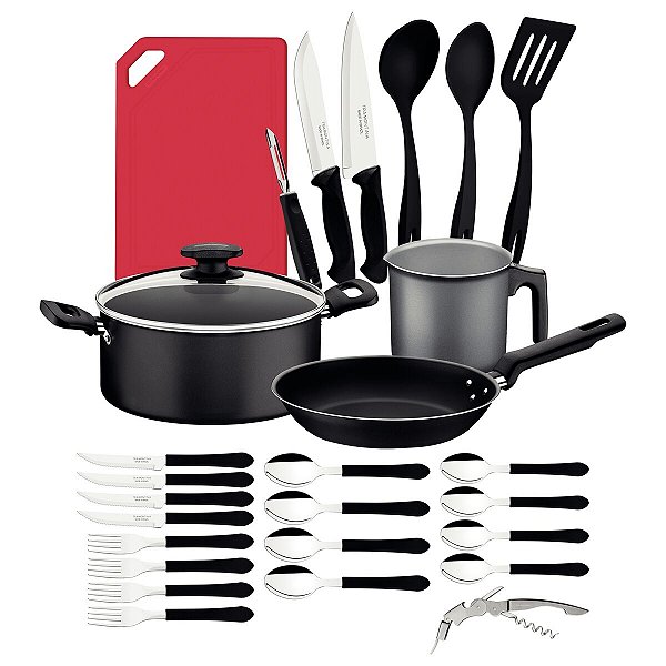 Kit Cozinha 28Pc Loreto Preto Tramontina 27899367